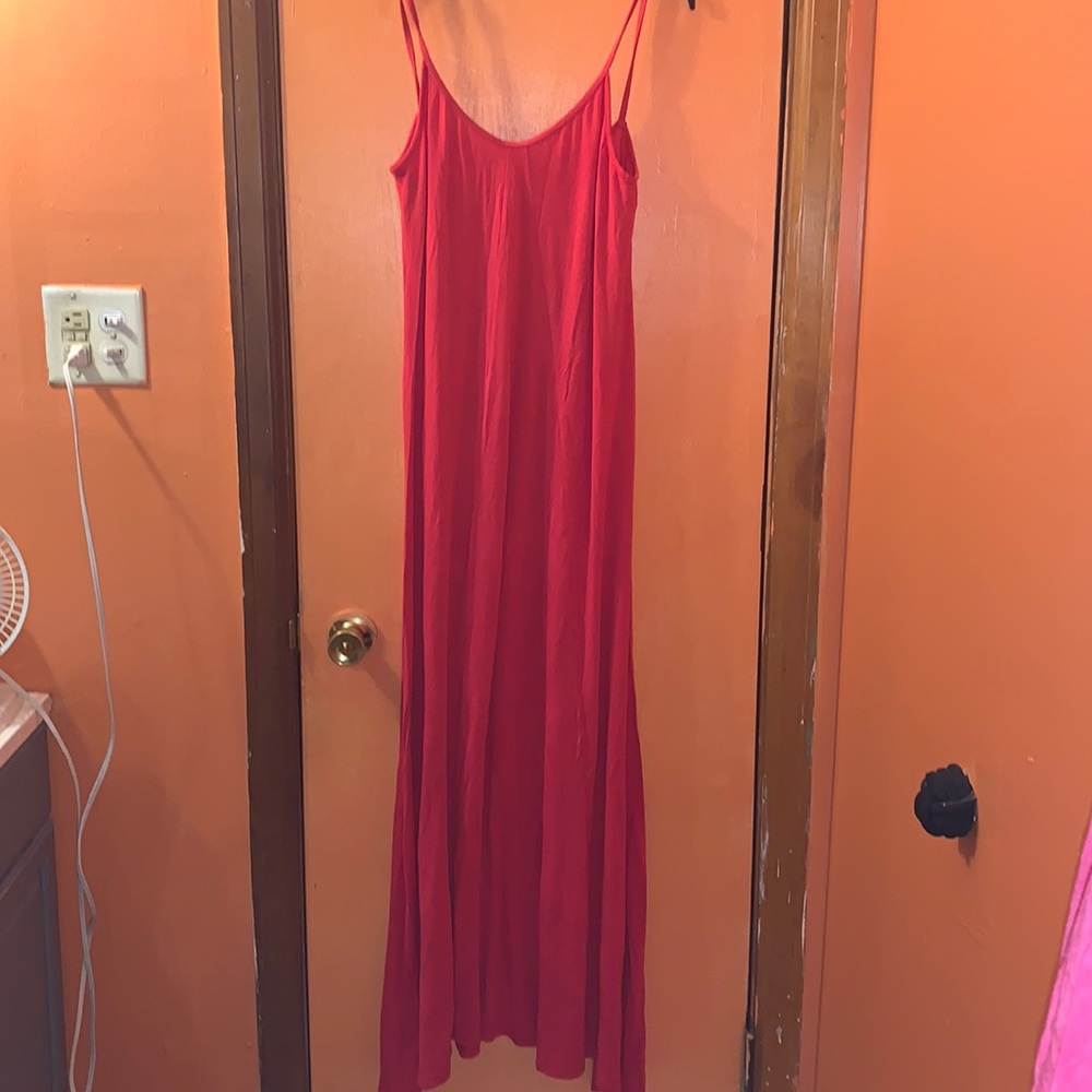 *3 for $25* Loveappella Red Summer Maxi Tank Dress Size Medium w/ stretch